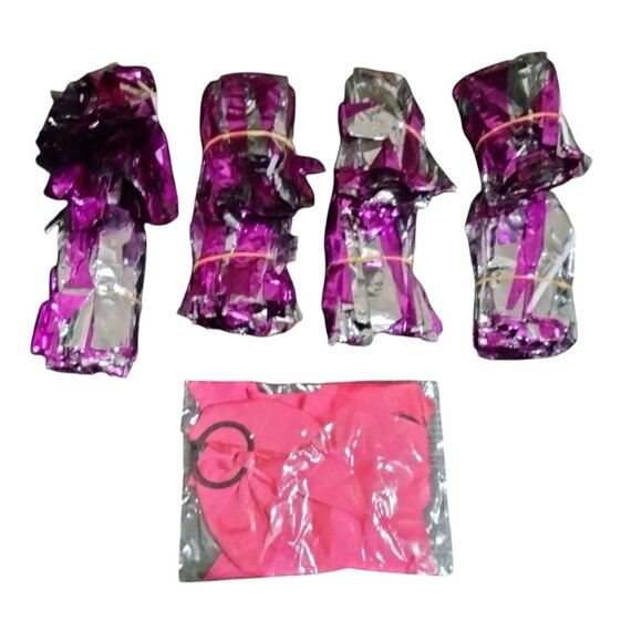 Hanaive 6-Piece 13" Metallic Cheerleading Pom Poms With Handle & 2 Large Bows - Picture 4 of 5